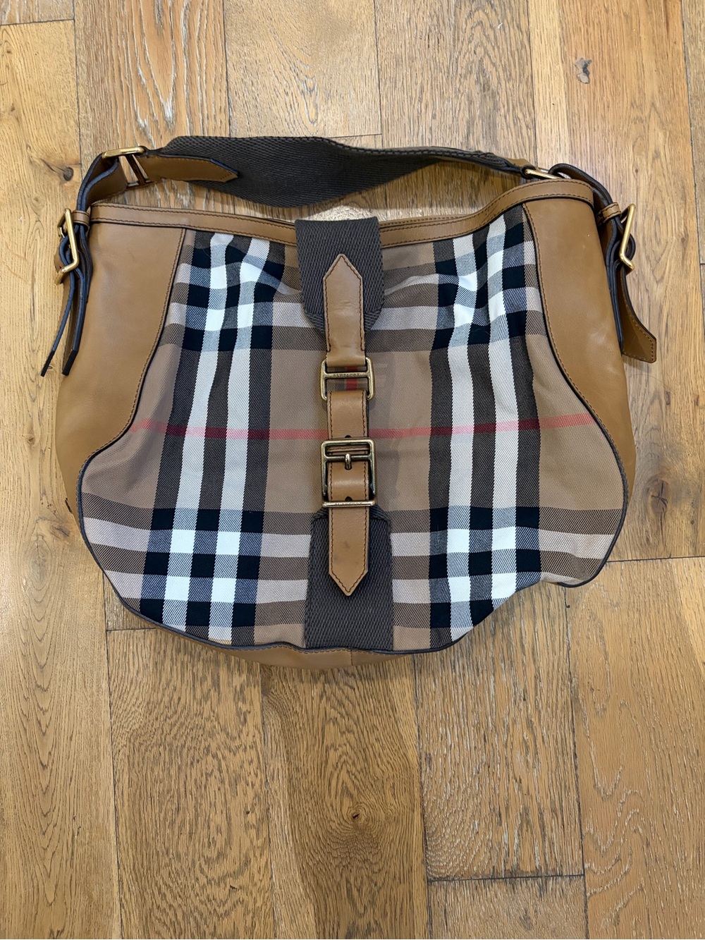 Burberry House Check Medium Ashwood Hobo